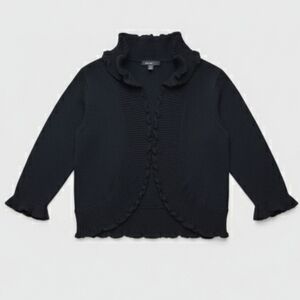 Chic Black Women's Ruffled Blazer